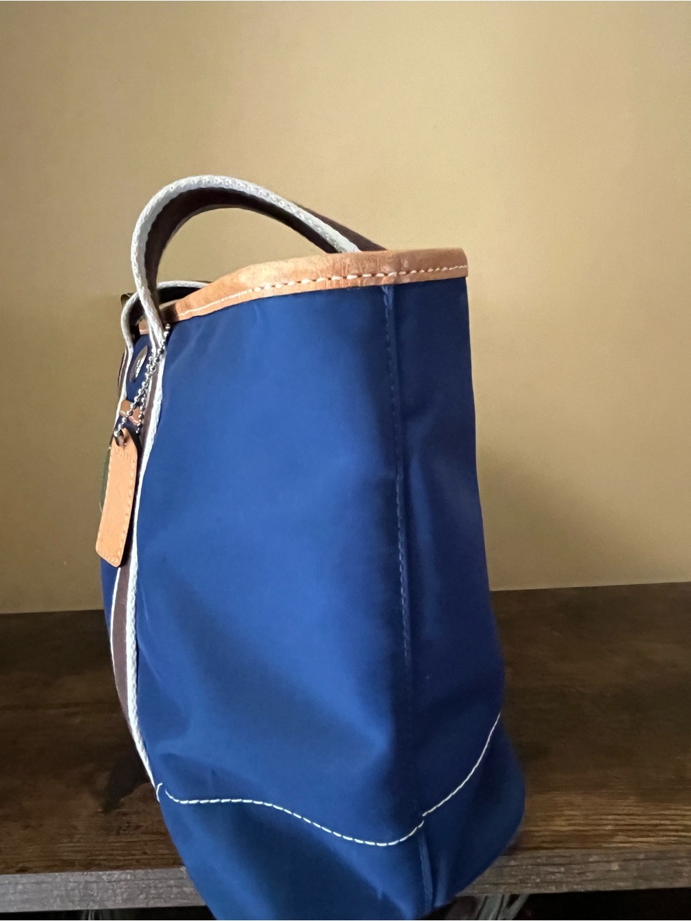 Vintage Coach Weekend Mini Hampton Tote 6261 Purse Blue and Green - Picture 8 of 16
